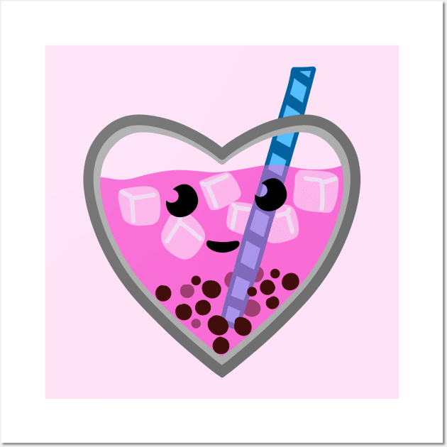 Pink Bubble Tea Love Wall Art by SubtleSplit